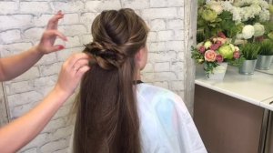 Греческая коса на длинные волосы