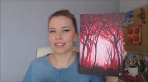 Как нарисовать лес необычным цветом | Рисуем акрилом