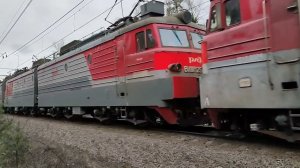 "Двойная Тяга" ВЛ10У-355 и ВЛ11М-290/291А с грузовым поездом
