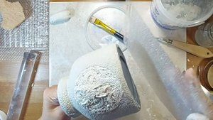 Имитация керамики. Декор простой стеклянной банки. DIY