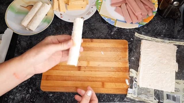 Лёгкий перекус из лаваша | Ленивые Сосиски в тесте | Блюдо в школу для ребенка