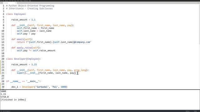 Python Class Part 4 -  Inheritance and Creating Subclasses #python #pythonclasses
