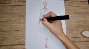 Fashion sketching tutorial | Как нарисовать эскиз одежды поэтапно | Eskiz chizish sirlari