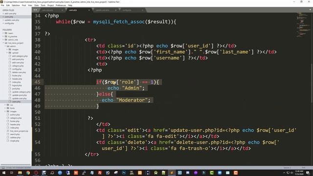 041. Live News Project ➤ 03 User Update And Delete  | ⚡ PHP Bangla Tutorial ⚡ | Nirob Hasan