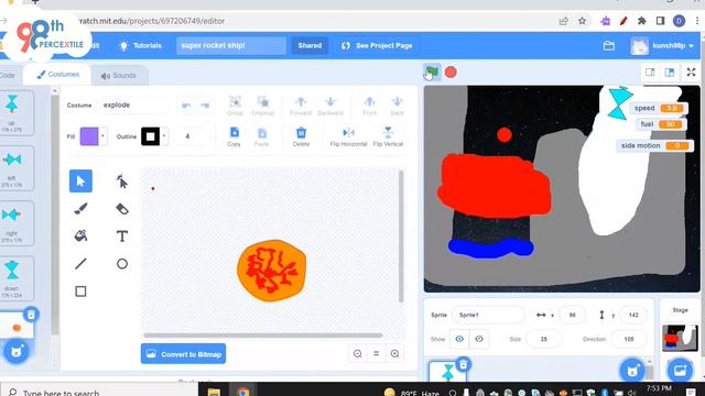 Coding With 98thPercentile| Rocket Landing Game By Kunj смотреть онлайн