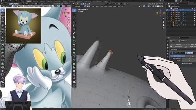 Полный процесс создания персонажа "Том" в Blender