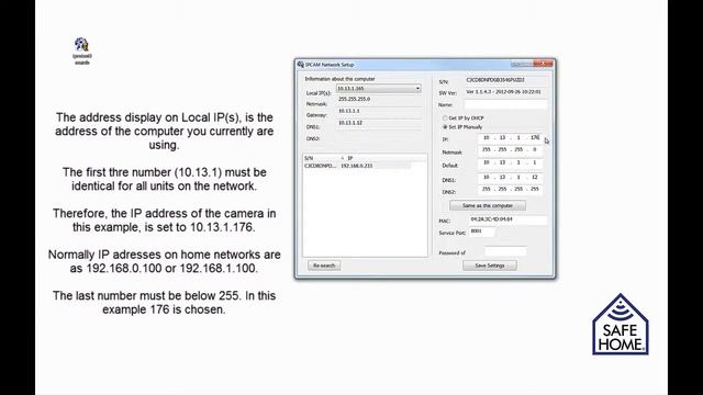 SafeHome - UK - Video 4 - MP IP camera - Network and Remote access