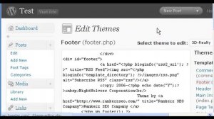 Wordpress tutorial: Change the footer text using built-in file editor