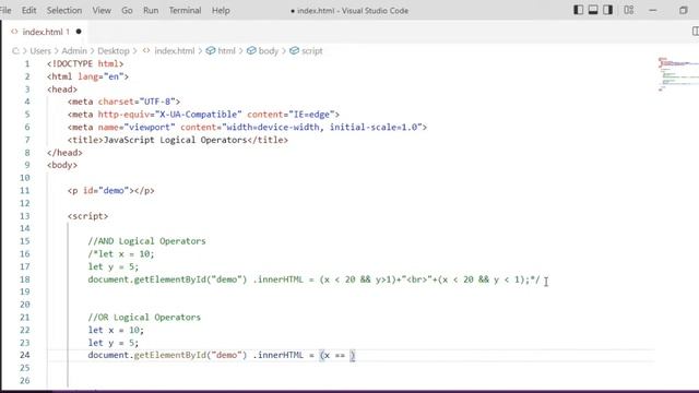 Web Development - Lecture-16 | JavaScript Logical Operators in Hindi | JavaScript