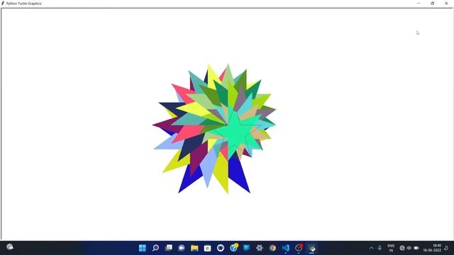 Draw Colourful Star Pattern in Turtle – Python