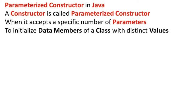 Java Constructor [Constructor in Java Default Constructor in Java Parameterized Constructor in Java