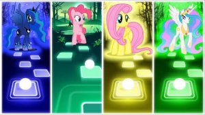 01 My Little Pony Princess Luna / Pinkie Pie / Rarity / Rainbow Dash TILES HOPE EDM RUSH