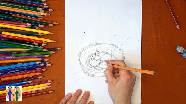 Как нарисовать гнездо. Онлайн-школа рисования "Малевашки"