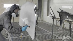 нанесение эпоксидного грунта HB BODY 989/наполнитель LECHLER 04004/IWATA BELLARIA 1.8