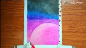 Drawing for Beginners with Oil Pastels and Acrylic - Galaxy Night Scenery Drawing - Step by Step