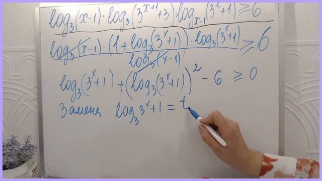 Логарифмическое неравенство Разбор задания 15 из 287 варианта Ларина. ЕГЭ математика ПРОФИЛЬ смотреть онлайн