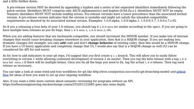 Git, semantic versioning and how it fits into (my) a typical development timeline? смотреть онлайн
