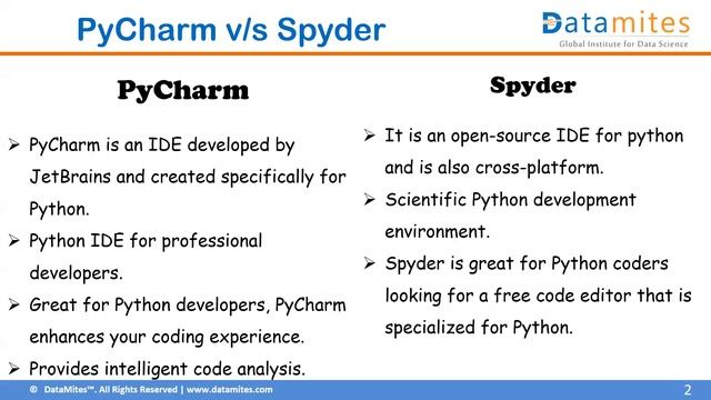 Pycharm vs Spyder - What is the Difference? - Pros & Cons