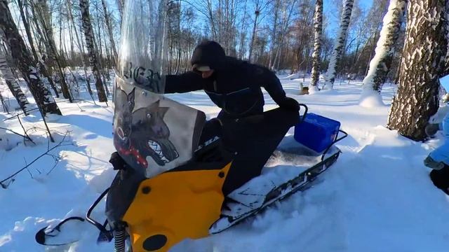 Покатушки на снегоходе. Инста360 автомонтаж. смотреть онлайн