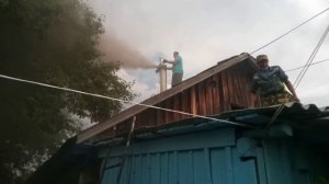 вакуумный трубочист в работе!