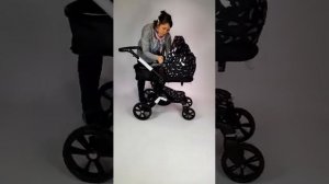 как собрать коляску за 1 минуту Aimile, Luxmom 608, Wingoffly