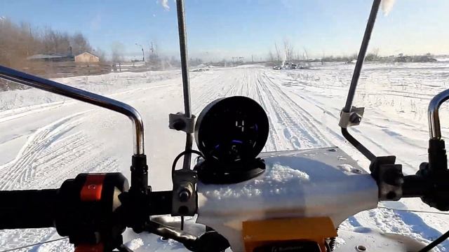 миниснегоход хаски 13л.с.замер скорости.