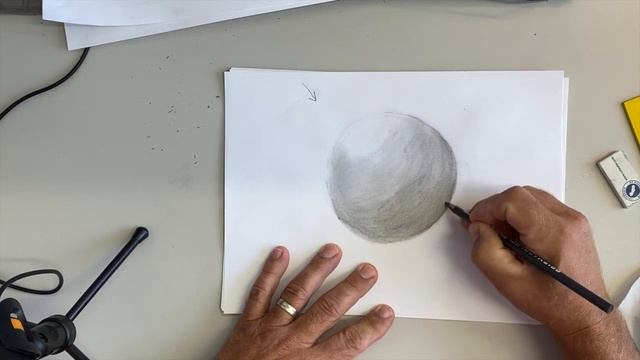 Drawing a Sphere with shadow- Step by Step Tutorial смотреть онлайн