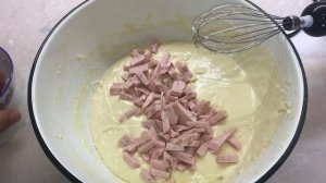 Вафли с ветчиной на OptiGrill Tefal