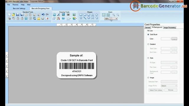 Generate Customized Barcodes in Code 128 Set A Font