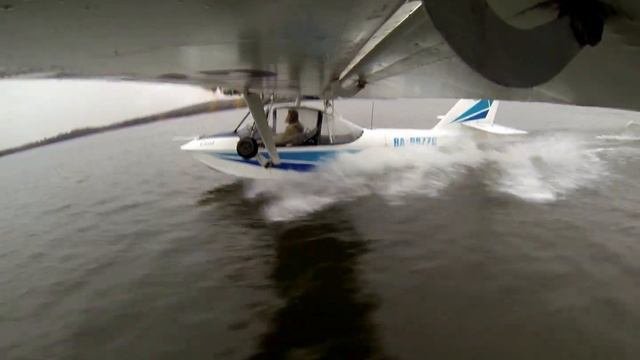 Гидросамолёт-амфибия Че-22 Корвет - взлёт с запятой после попытки классического взлёта с крыла