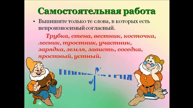 Російська мова (4 клас). Непроизносимые согласные в корне слова. Удвоенные согласные в корне слова