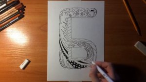 Рисуем объемную букву Б | Drawing a three-dimensional letter B