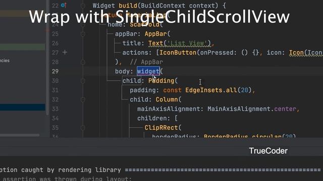 How to solve A RenderFlex overflowed | Flutter | Dart | Solution смотреть онлайн