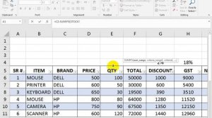 How TO Make Sale  in GST Calculate in  excel format Hindi