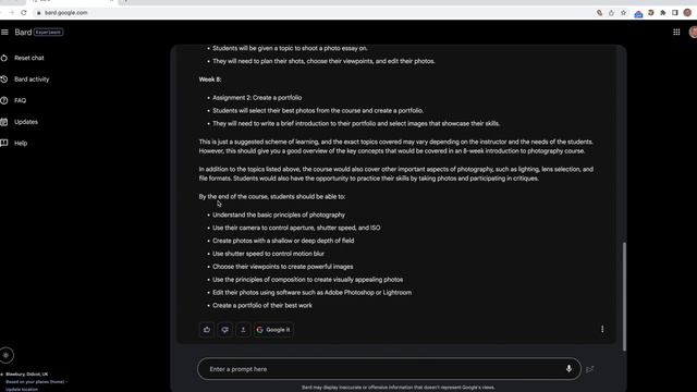 Creating a draft scheme of learning using Google Bard смотреть онлайн