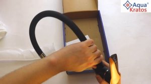 Смеситель для кухни, мойки с гибким силиконовым изливом AquaKratos АК0463, черный