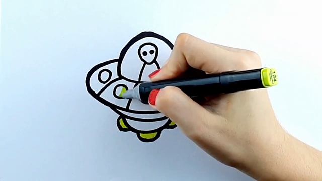 Drawing a flying saucer for children / Рисуем летающую тарелку для детей смотреть онлайн