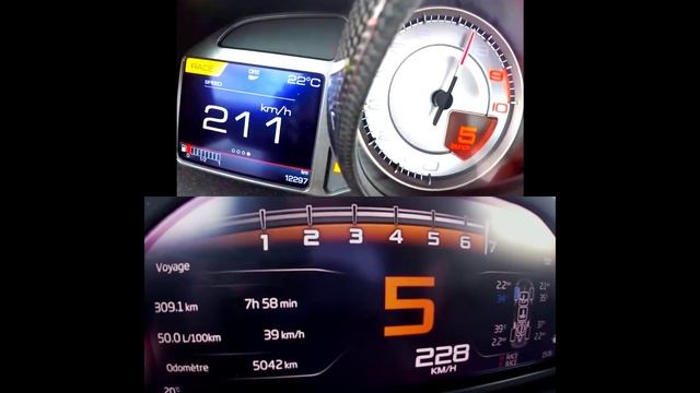 800 HP McLaren Senna vs Ferrari 812 Superfast Acceleration Sound 0-100 & 0-250 km/h смотреть онлайн