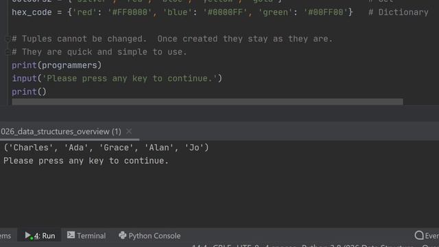 Python 026 - An overview of data structures
