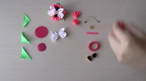 Резинка для волос Мастер класс из лент бабочки DIY hair ornaments handmade kanzashi Haarschmuck