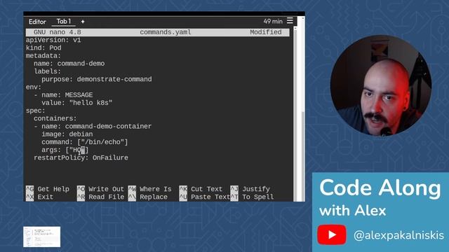 Kubernetes 101: Define a Command and Arguments for a Container смотреть онлайн