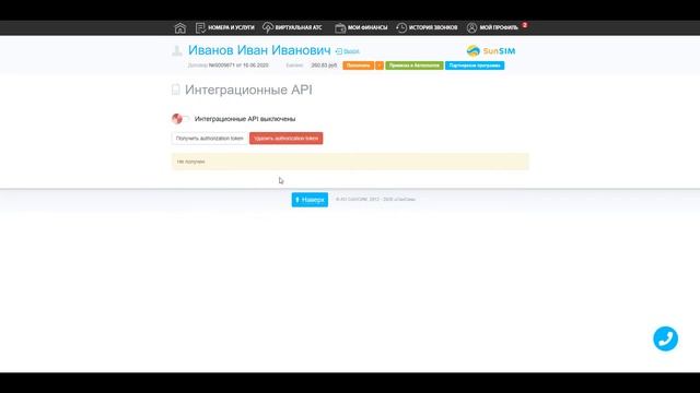 API СанСим. Введение - работа с токенами смотреть онлайн