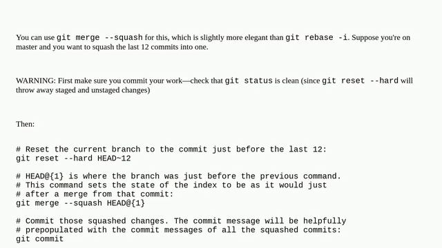 How do I squash my last N commits together? смотреть онлайн