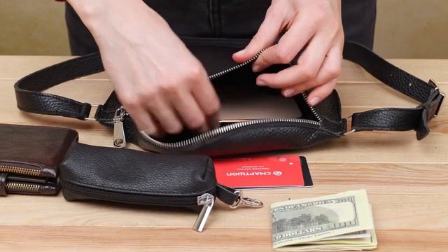 Обзор кожаной женской сумки на пояс SHVIGEL 16373 смотреть онлайн