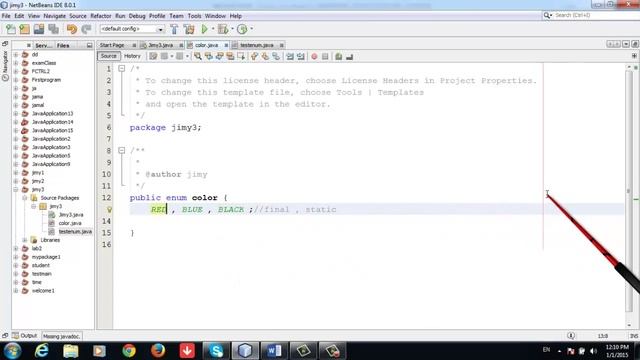 سلسلة شروحات ( الجافا ) ( java ) | الدرس الثالث - 03 ( الكلاس ) - class using java | enum
