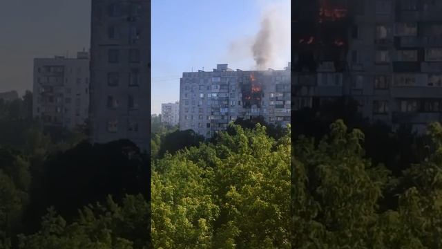 На востоке Москвы крупный пожар.