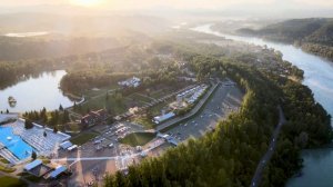 Алтай, отель Корона Алтая, полёт над рекой Катунь, озером Ая.