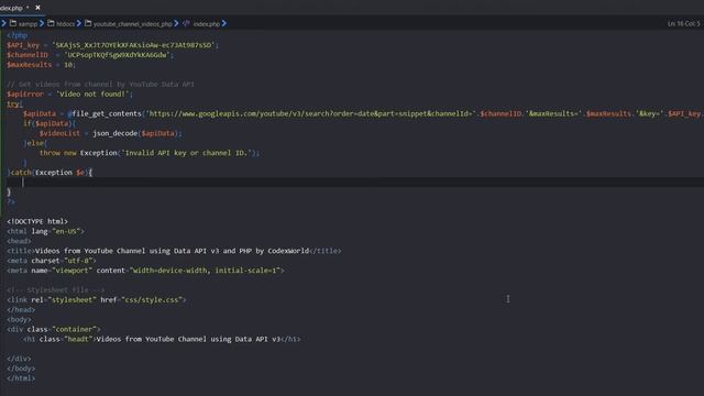 Get Videos from YouTube Channel using Data API v3 and PHP смотреть онлайн
