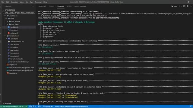 K8s Multi Node Cluster on Multi Cloud (AWS, Azure, GCP) using Ansible & Terraform || Raktim Midya
