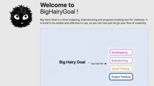 Big Hairy Goal is a mind-mapping, brainstorming and progress tracking tool for creatives